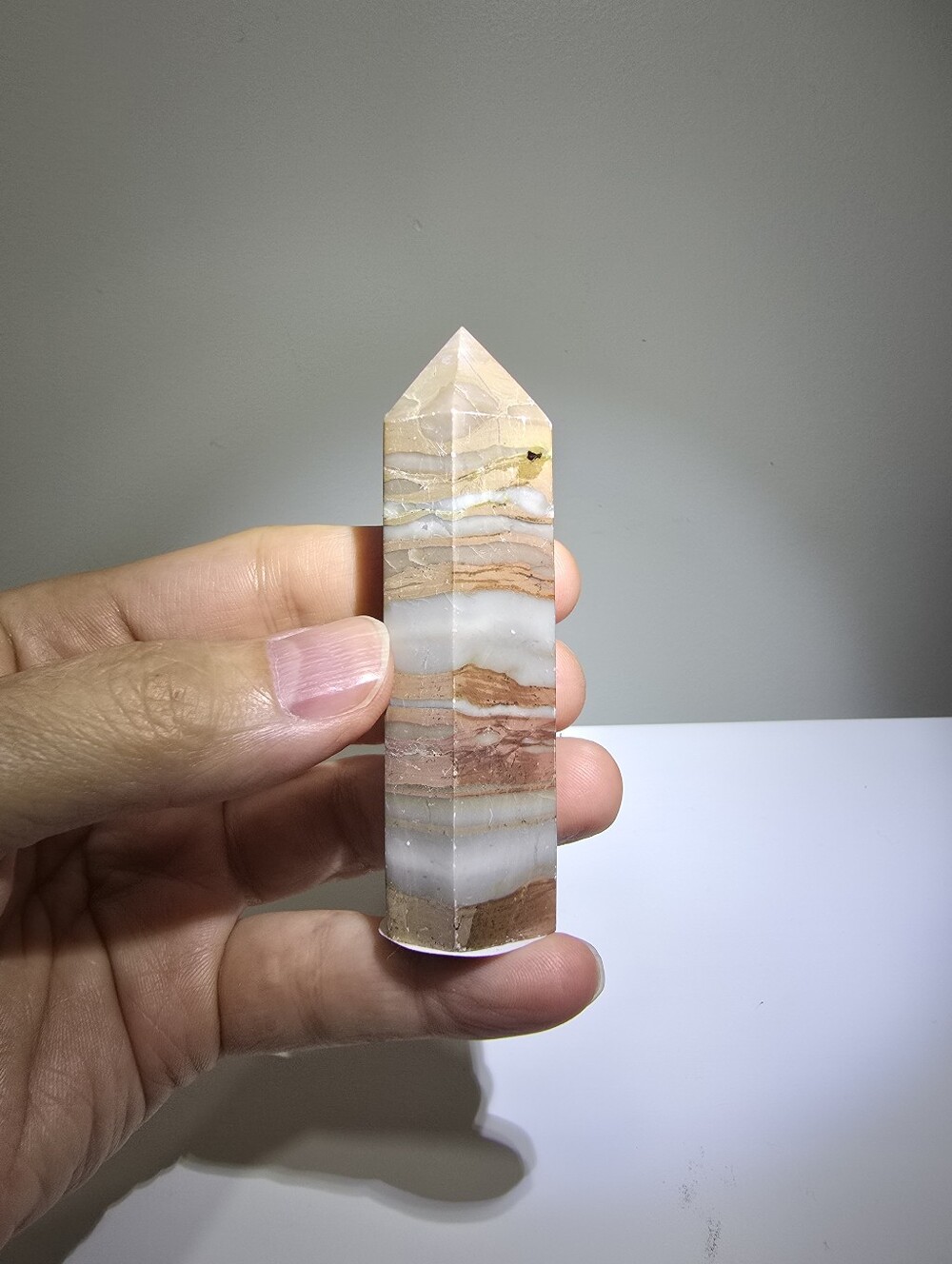 Banded Calcite Crystal Tower